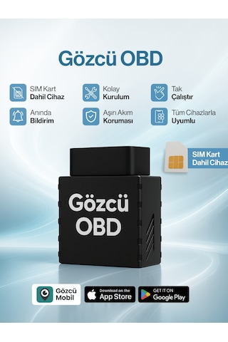 Gözcü Mobil Obd Girişi Araç Gps Takip Cihazı Uyumlu Sistemi Anlık Konum Geçmişe Dönük Konum Takibi Geofence