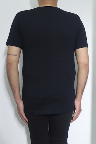 Santa Dmctekstil Erkek Düz Spor Kesim Dar Kalıp V-yaka T-shirt Lacivert