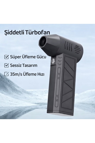 R-400 Mini Şarjlı Hava Üfleyici Ve Vakumlu El Süpürgesi - 110.000 Rpm Güçlü Motor, Led Işıklı, 2'si 1 Arada 1 Adet