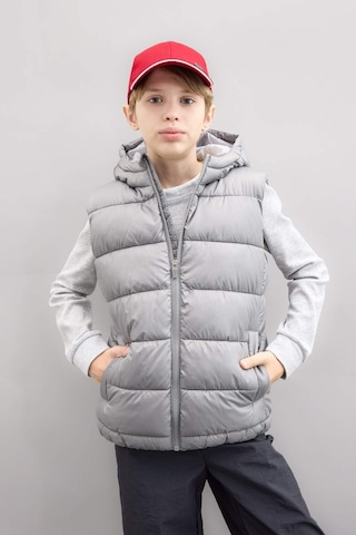 Defacto Erkek Çocuk Su İtici Kapüşonlu Fermuarlı Şişme Yelek C4334A824AUGR253 Gri