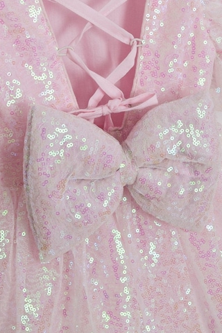 Kız Çocuk Pul Payetli Özel Gün Düğün Abiye Elbise Pembe