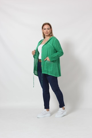 Moda Berray B027 Cebi Pullu Kapüşonlu Gömlek Yeşil 001
