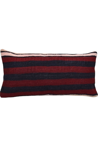 Zehra Abla Halı Yeni El Dokuma Dekoratif Lumbar Kilim Kırlent Yastık Kılıfı 6695 Çok Renkli