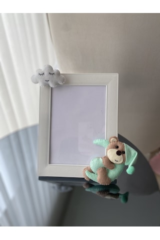 Bebek Odası Çerçeve Aylı Ayıcık Mint