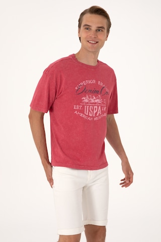 U.S. Polo Assn. Erkek Comfort Fit Vişne Bisiklet Yaka Tişört 50300239-VR223