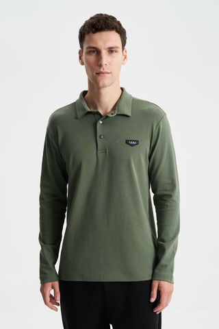 AR-MA Arma Erkek Slim Fit Çıt Çıt Düğmeli Polo Yaka İnterlok Sweatshirt 001