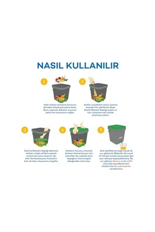 Bokashi Kepeği 1 Kg, İç Ve Dış Mekan Kompost Kovaları İçin Hızlı Ve Kompost Başlatıcı Gri