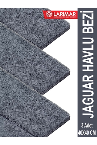 Larimar 3 Adet Mikrofiber Kalın Süper Emici Çift Yüzlü Araç Kurulama Ve Cila Bezi 40 40cm - 320gsm