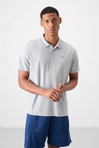 Tommy Life Gri Logo Baskılı Standart Kalıp Polo Yaka Aktif Spor Erkek T-shirt - 88252 Gri