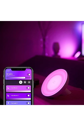 Bloom V4 Siyah Akıllı Led Masa Lambası, Bluetooth Özellikli Çok Renkli
