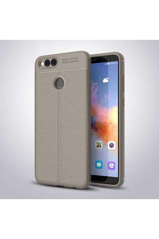 Huawei Honor 7x Kılıf Zore Niss Silikon Kapak Gri