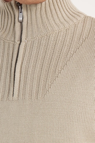 Tudors Erkek Slim Fit Dar Kesim Armürlü Fermuarlı Yeşil Dik Yaka Kazak-34917 Yeşil