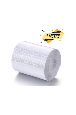 Reflektörlü Reflektif Fosforlu Şerit Bant Ikaz Bandı 1 Metre