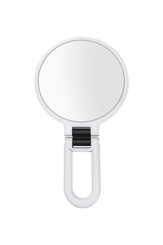 Moveevo 10x Büyüteçli El Aynası Katlanır Saplı Çift Taraflı Taşınabilir Seyahat Büyüteçli El Aynası Kaideli Makyaj Aynası