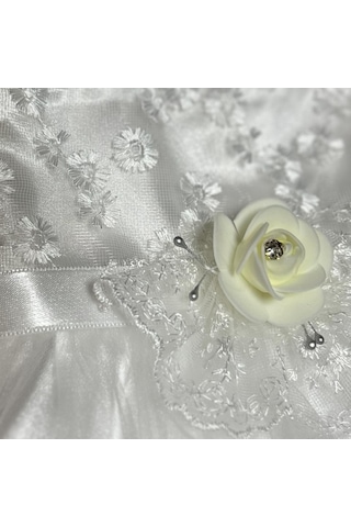 Çiçek Detaylı Kız Mevlüt Set Ekru