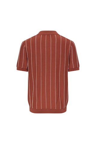 Only & Sons Erkek Çizgili Gömlek Yaka Turuncu T-shirt - 22037080 Turuncu