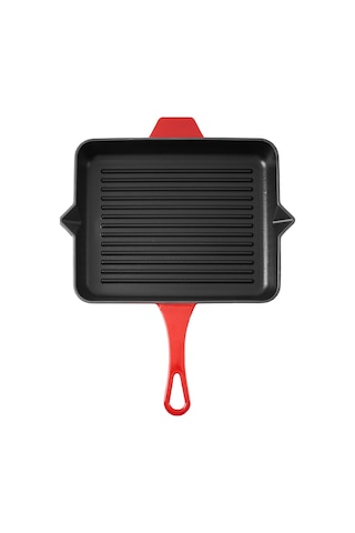 Aryıldız Duo Cast Grill Tava Kırmızı 26x32 Cm Renkli