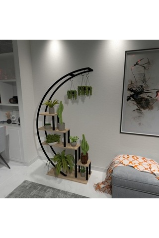 Dekoratif Metal Çiçeklik Ferforje Ahşap Çiçeklik Saksılık (434787581)