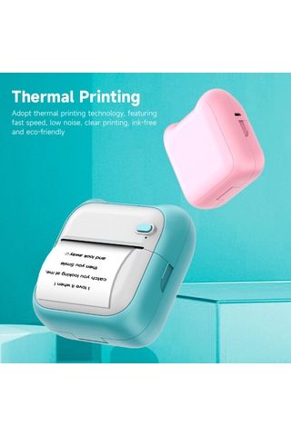 Maiyame Taşınabilir Cep Boyutunda Yazıcı Kablosuz Bt Termal Yazıcı Basit Kullanım Desteği Fotoğraf Notları Hatalar Metin Not Yazdırma Pembe