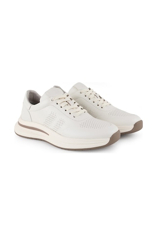 Lbr H1130 Antik Deri Erkek Sneaker - Eva Tabanlı Bağcıklı Günlük Spor Ayakkabı Bej