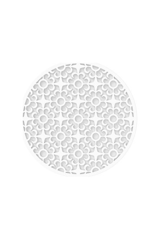 Beyaz Desenli Silikon Bardak Altlığı Isı Yalıtımlı Yeniden Kullanılabilir Vintage Yuvarlak Soft Bardak Altlığı Beyaz