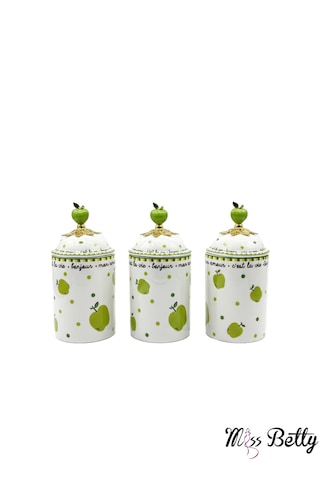 Mon Amour Küçük Porselen Baharat Takımı 3'lü Çok Renkli