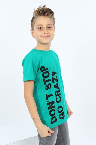 Toontoy Kids Toontoy Erkek Çocuk Dont Stop Go Crazy Baskılı Tişört Koyu Yeşil