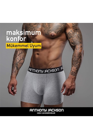 Anthony Jackson Likralı Premium Erkek Boxer Eddy 6'lı Siyah