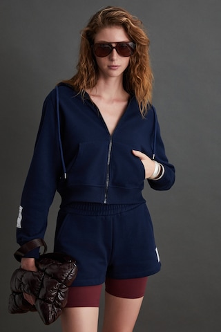 Ethıquet Lyka  Kadın Organik Pamuk 3 Iplik Içi Şardonlu Süs Etiketi Detaylı Regular Lacivert Sweatshirt