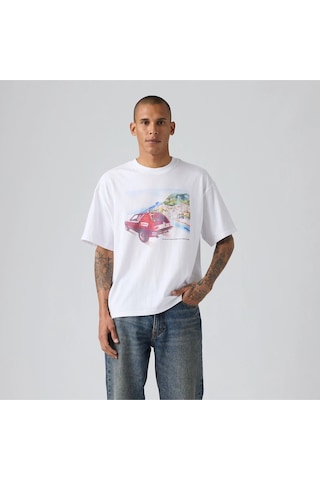Levi's Erkek Grafik Desenli Bol Kesim Boxy Fıt Tişört - 008b4-0001 Beyaz