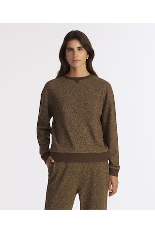 Yargıcı Regular Bisiklet Yaka Uzun Kol Sweatshirt 25kksw9019l 003 Kahverengi