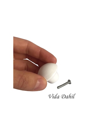 8 Adet Beyaz Mantar Düğme Kulp Mobilya Çekmece Dolap Kapak Kulbu Metal Kulp Aksesuarları Vidalı