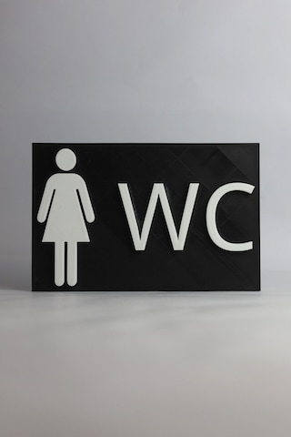 Kadın Wc - 3 Boyutlu Tabela 20cm X 13cm X 1.5cm