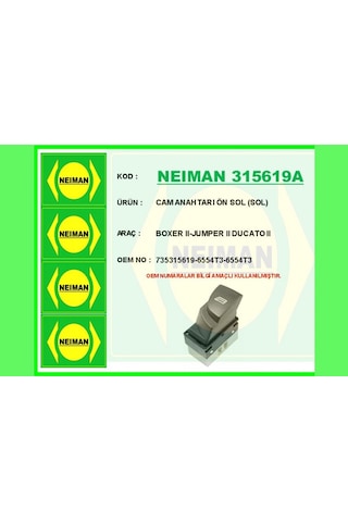 Cam - 923 - Anahtarı Ön Sol Sol Boxer Iı-jumper Iı - Almparca - Ducato Iı Cam - 923 - Anahtarı Ön Sol Sol Boxer Iı-jumper Iı - Almparca - Ducato Iı