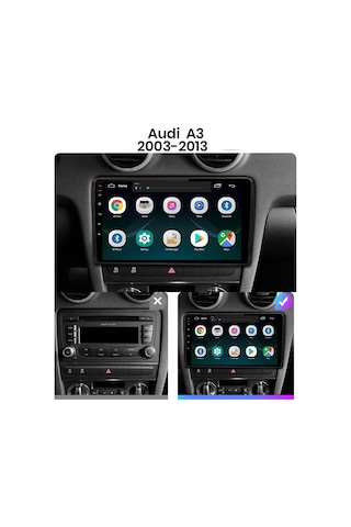 Audi A3 2003-2013 Android Multimedya 4/64gb Carplay 9 İnc Hd Ips