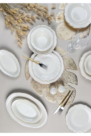 Porser Altın Yaldız Fulya Yemek Takımı 12 Kişilik 53 Parça Fly53ykprs1052 Çok Renkli