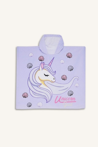 Defacto Kız Çocuk Baskılı Pamuklu Panço Havlu C1173a825smpr46 Mor