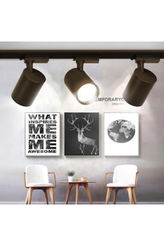 7x1 POWER LEDLİ RAY SPOT SİYAH KASA BEYAZ IŞIK