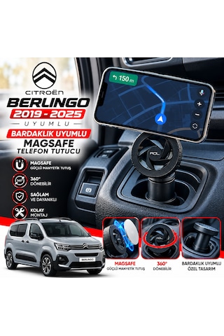 Citroen Berlingo 2019-2025 Ve Arası Uyumlu Araç Içi Premium Telefon Tutucu - Araba Telefon Tutacağı Havalandırma Için 1