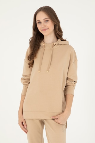 U.S. Polo Assn. Kadın Kum Modal Karışımlı Kapüşonlu Sweatshirt 50296940-VR085