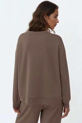 Hiccup Modal Dokunuşlu Basic Sweatshirt Kahve Kahvesi