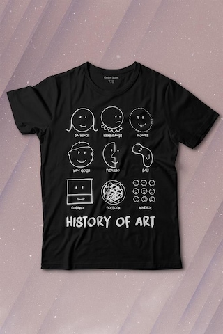 Kendim Seçtim History Of Art Monet Dali Da Vinci Baskılı Tişört Çocuk T-shirt 001