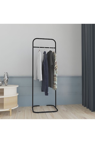Metallica Concept Butik Dik Tekli Siyah Konfeksiyon Askısı Ayaklı Askılık Elbise Askılığı Siyah
