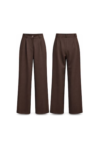 Lale Butik Pile Detay Palazzo Pantolon 16239 Kahverengi
