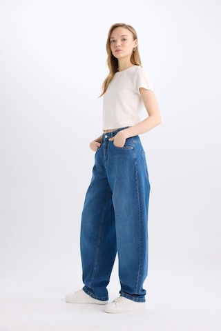 DeFacto Baggy Fit Yüksek Bel Uzun Jean Yıkamalı Pantolon E2156AX24WNNM34