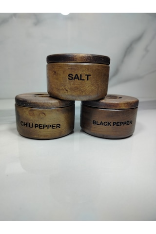 3 Lü Ahşap Baharatlık Ahşap