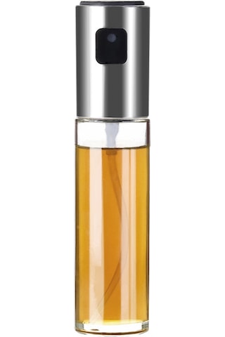 Aubyhe 100ml Cam Zarfli Yağ Spreyi - Paslanmaz Çelik Vana, İnce Buhar Dağıtımı, Mutfak & Barbekü İçin Gümüş