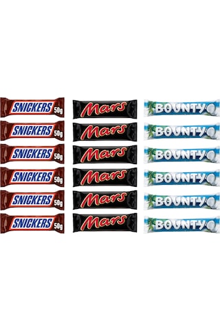 Snickers - Mars - Bounty 18 Li Karma Paket