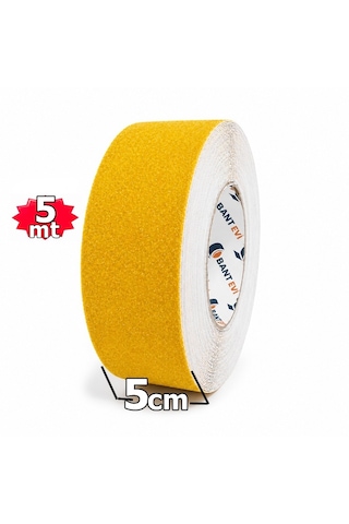 Sarı Merdiven Kaydırmaz 5 Metre Düz Sarı Renk Merdiven Kaydırmazlık Bandı