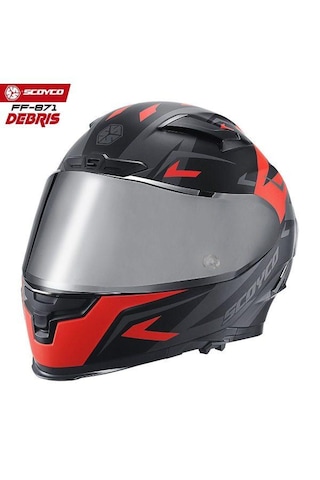 Scoyco 871 Debrıs Full Face Ece Onaylı Vizörlü Motosiklet Kaskı
